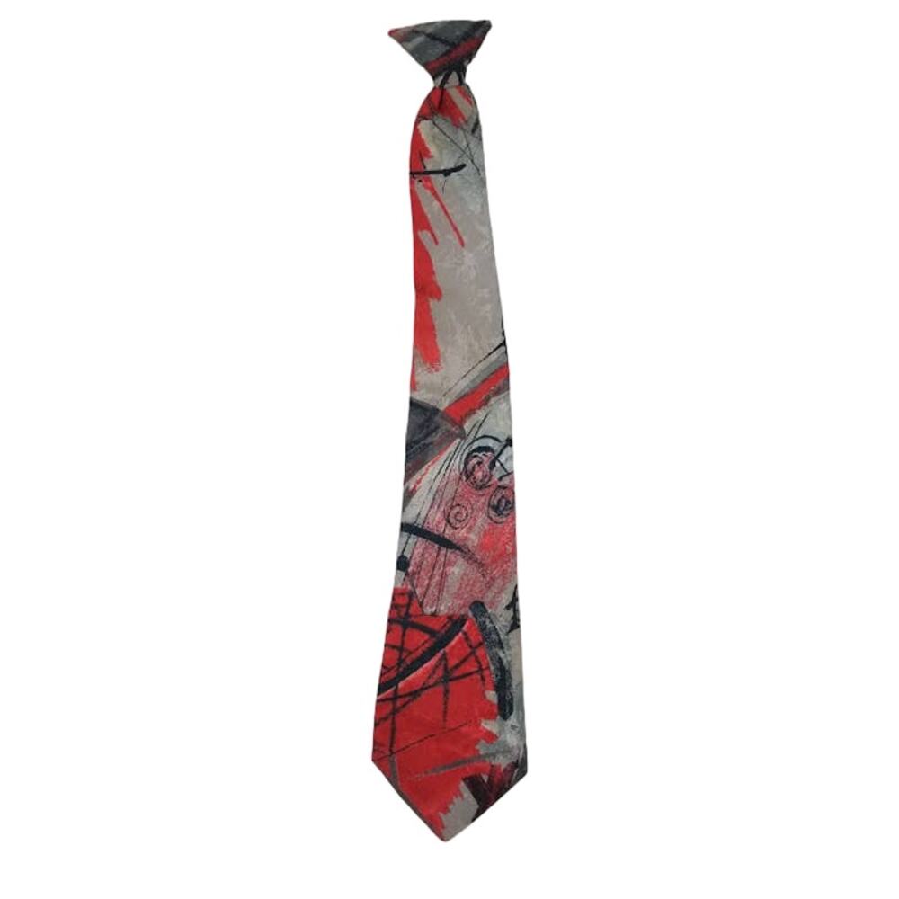 Vintage Studio Abstract Metal Clip On Neck Tie Pre Tied Easy Wearing No Fuss